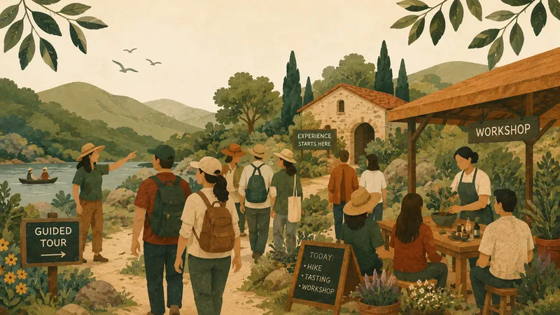 Illustration of a guided outdoor tour